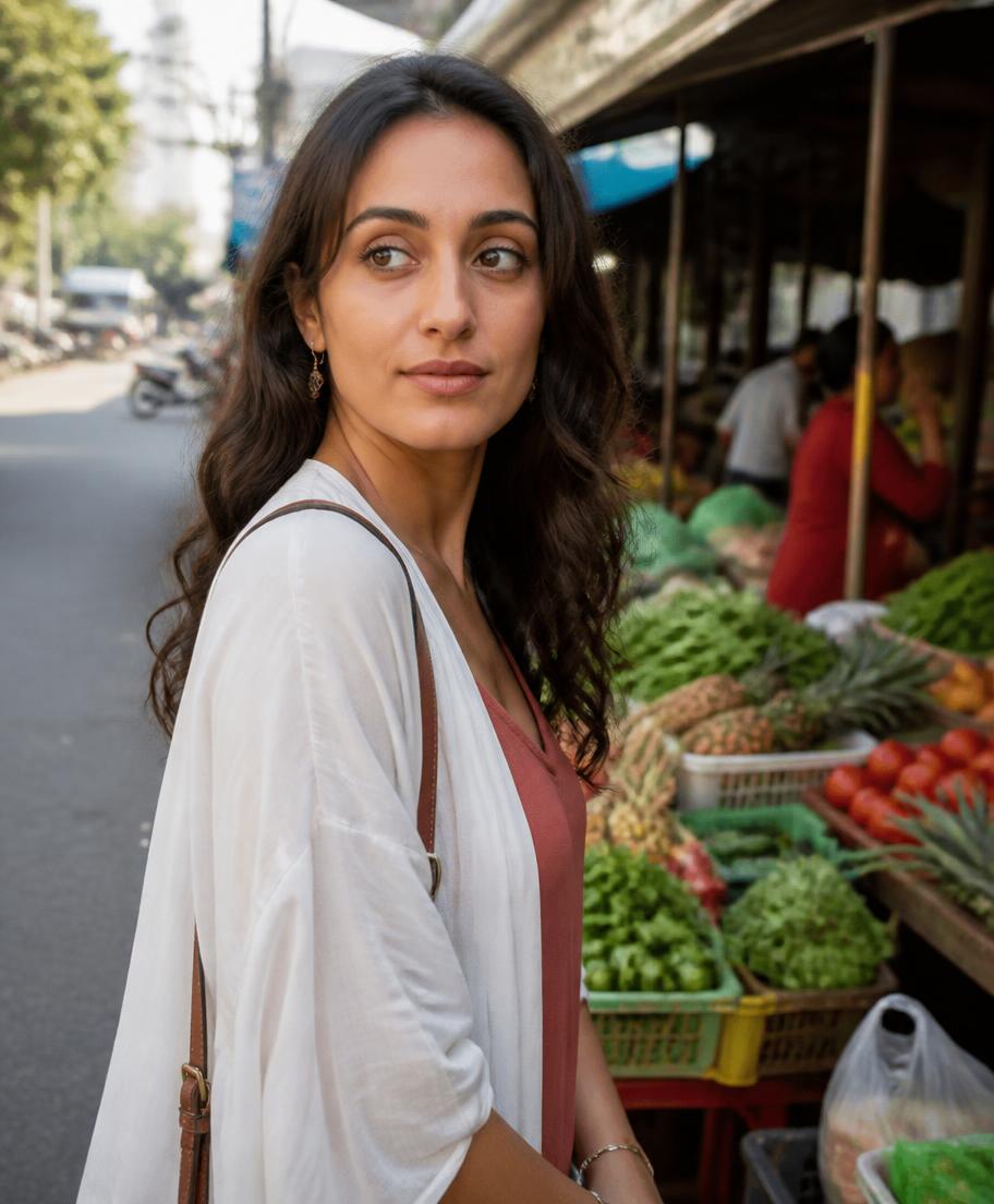 Btissam, co-founder of Mighosh, in a Vietnamese market